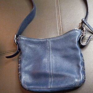 Coach Navy Leather Shoulder Bag
